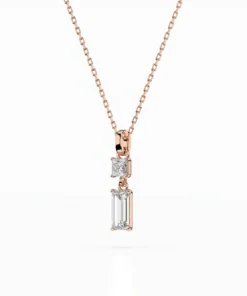 Solitaire Necklace (Baguette), 0.1 ct — 104-10071/1(0.30)BAQ - Image 8