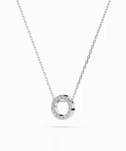 Alternative view of Minimalism Necklace (Round), 0.09 ct — 104-10028