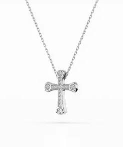 Alternative view of Minimalism Necklace (Round), 0.06 ct — 104-10009