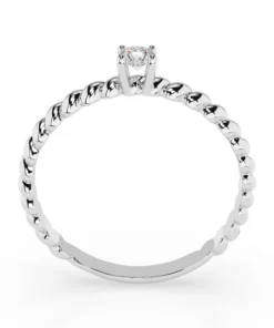 Alternative view of Solitaire Ring (Round), 0.08 ct — 101-10038(2.7)