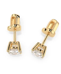 Solitaire Butterfly Earring (Round), 0.9 ct — 102-10012/1(4.8) - Image 4