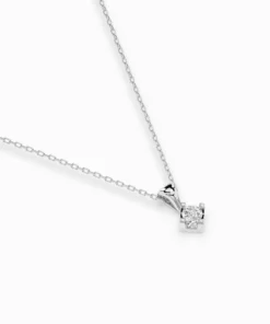 Solitaire Necklace (Round), 0.08 ct — 104-10014(2.7) - Image 3