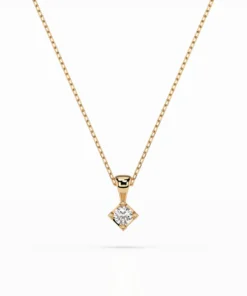 Solitaire Necklace (Round), 0.08 ct — 104-10014(2.7) - Image 4