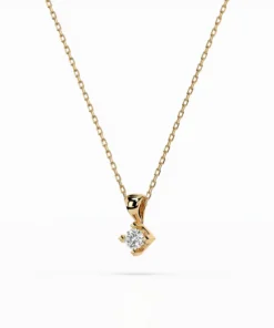 Solitaire Necklace (Round), 0.08 ct — 104-10014(2.7) - Image 5