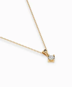Solitaire Necklace (Round), 0.08 ct — 104-10014(2.7) - Image 6