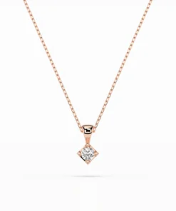 Solitaire Necklace (Round), 0.08 ct — 104-10014(2.7) - Image 7