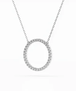 Alternative view of Minimalism Necklace (Round), 0.2 ct — 104-10023
