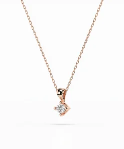 Solitaire Necklace (Round), 0.08 ct — 104-10014(2.7) - Image 8