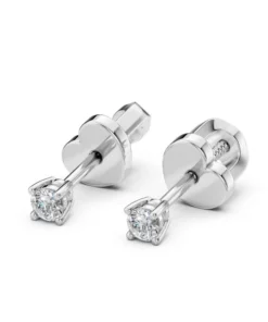 Solitaire Butterfly Earring (Round), 0.12 ct — 102-10012/1(2.5) - Image 3