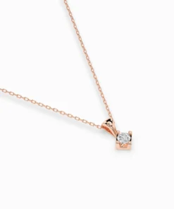 Solitaire Necklace (Round), 0.08 ct — 104-10014(2.7) - Image 9