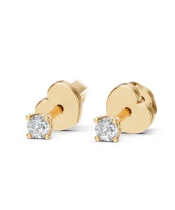 Solitaire Butterfly Earring (Round), 0.12 ct — 102-10012/1(2.5) - Image 5