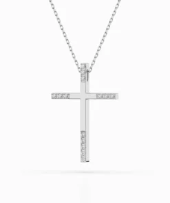 Alternative view of Minimalism Necklace (Round), 0.08 ct — 104-10016