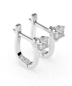Alternative view of Solitaire English Lock Earring (Round), 0.6 ct — 102-10089(4.2)