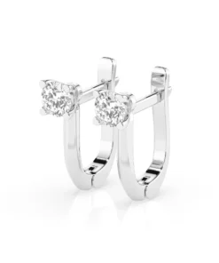 Solitaire English Lock Earring (Round), 0.6 ct — 102-10089(4.2) - Image 3