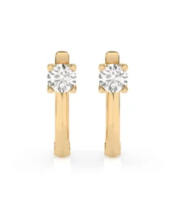 Solitaire English Lock Earring (Round), 0.6 ct — 102-10089(4.2) - Image 4