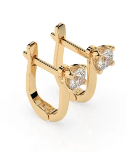 Solitaire English Lock Earring (Round), 0.6 ct — 102-10089(4.2) - Image 5