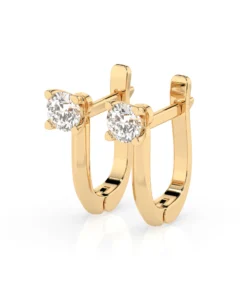 Solitaire English Lock Earring (Round), 0.6 ct — 102-10089(4.2) - Image 6