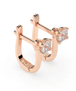 Solitaire English Lock Earring (Round), 0.6 ct — 102-10089(4.2) - Image 8