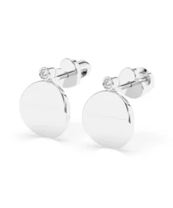 Minimalism Earring (Round), 0.04 ct — 102-10067 - Image 3