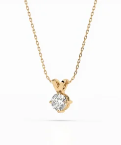 Solitaire Necklace (Round), 0.3 ct — 104-10037(4.2) - Image 5