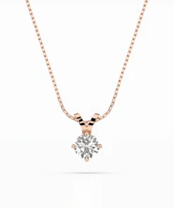 Solitaire Necklace (Round), 0.3 ct — 104-10037(4.2) - Image 7
