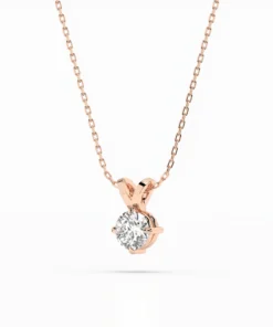 Solitaire Necklace (Round), 0.3 ct — 104-10037(4.2) - Image 8