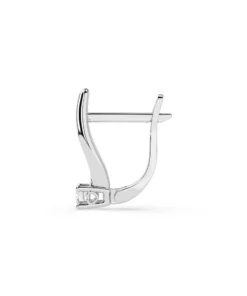 Alternative view of Solitaire English Lock Earring (Round), 0.12 ct — 102-10035(2.5)