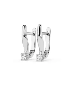 Solitaire English Lock Earring (Round), 0.12 ct — 102-10035(2.5) - Image 3