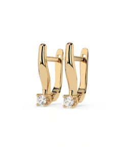 Solitaire English Lock Earring (Round), 0.12 ct — 102-10035(2.5) - Image 6