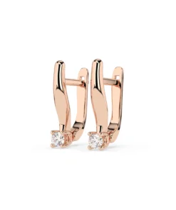 Solitaire English Lock Earring (Round), 0.12 ct — 102-10035(2.5) - Image 9