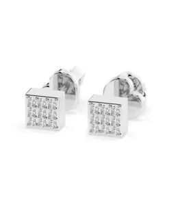 Illusion Earring (Round), 0.11 ct — 102-10063 - Image 3