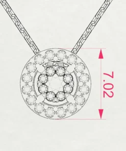 Illusion Necklace (Round), 0.06 ct — 104-10002(2.5) - Image 10