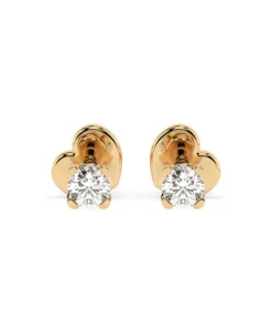 Solitaire Butterfly Earring (Round), 0.2 ct — 102-10089/2(3.0) - Image 4