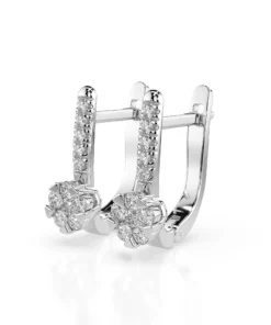 Alternative view of Illusion Earring (Round), 0.06 ct — 102-10015/4(2.0)