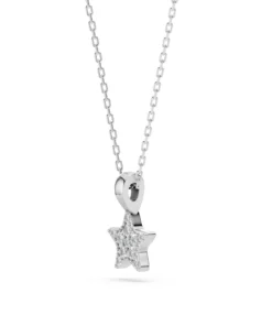 Alternative view of Minimalism Necklace (Round), 0.03 ct — 104-10077